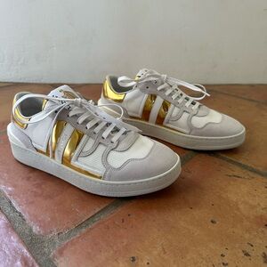 Lanvin White and Gold Sneakers